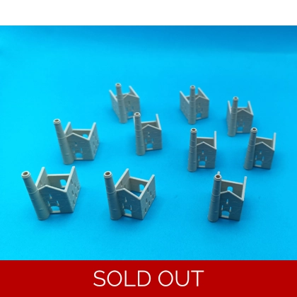 Mini Cornish Mine Houses (x10) - Light Stone